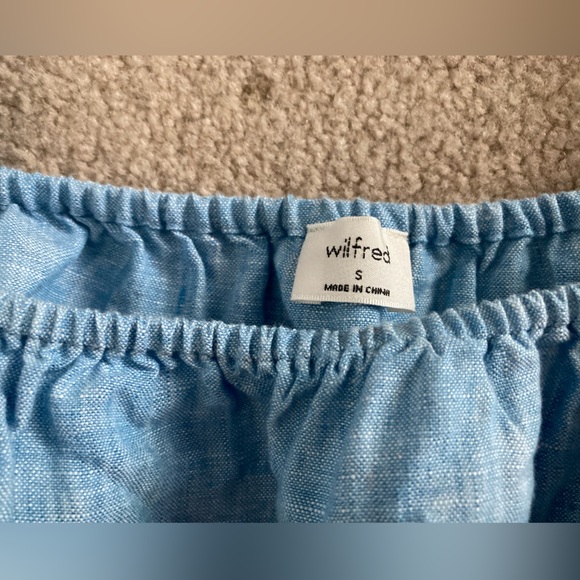 NWT Aritzia Wilfred “ethereal” linen top, chambray buoy blue, size S - Picture 8 of 15